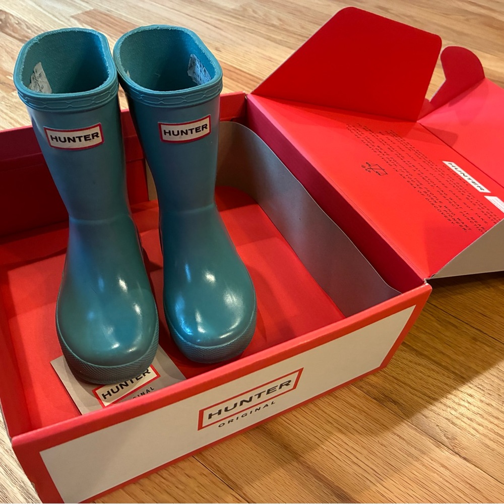 Hunter Original Kids First Classic Blue Spruce Rain Boots